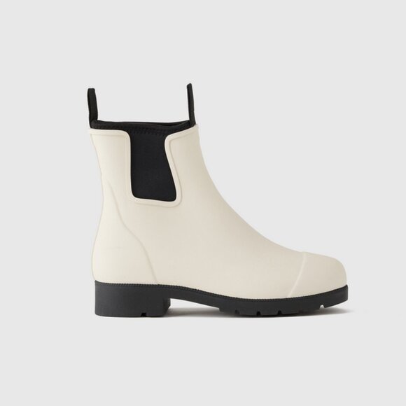 Quince Waterproof Ankle Rain Boots Stone Cream Chelsea Style Sz 8 New With Tags - Picture 13 of 13